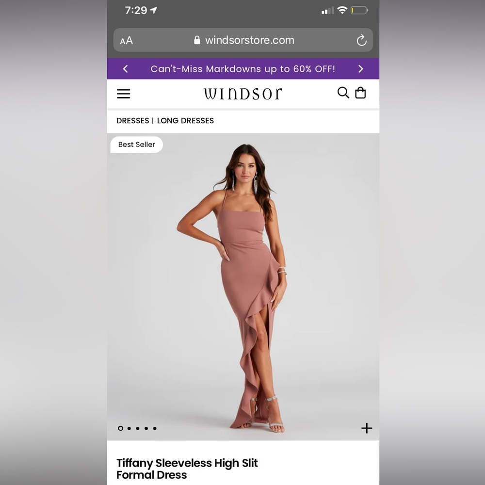 Windsor Tiffany dress - color Mauve - size small